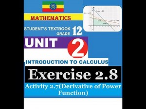 Mathematics Grade 12 Unit 2 Exercise 2.8 & Activity 2.7(derivative of power function)