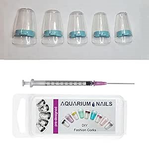 Aquarium Nails False Nail Tips (Clear Nail with Blue Cork)