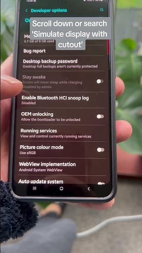 Samaung: Simulate your display via Developer Options #samsung #androidphone #samsunggalaxy #tech