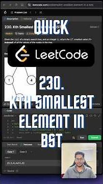Kth Smallest Element in a BST - Leetcode 230 - Javascript (Quick)