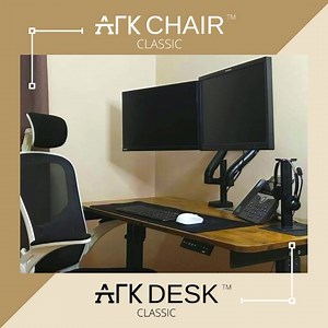 20 reactions | ArkDesk Classic Standing Desk + ArkChair Classic = The Perfect WFH Upgrade  Get your height adjustable standing desk and ergo chair from Ark - guaranteed quality that comes with incredible affordability! Inquire now! | Ark Ergonomics | Facebook