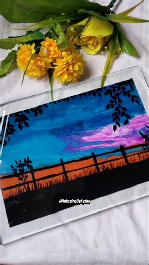 Acrylic painting on Glass ❤️✨