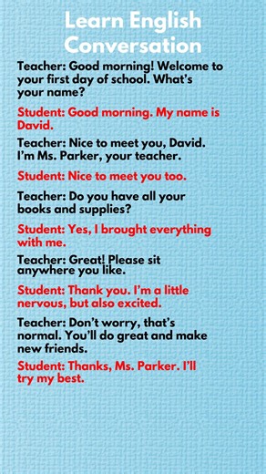 First Day at School 🎒 | Basic English Dialogue