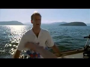 Lady Kick Man off Boat Barefoot (Slow Motion)