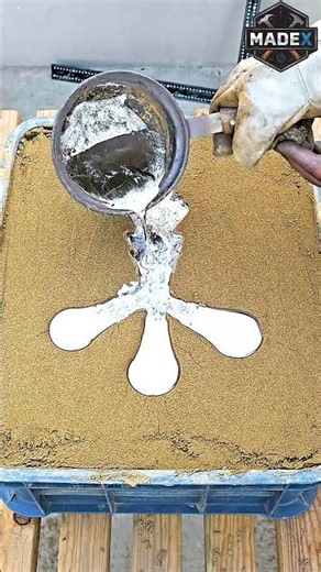 Sand Die Casting With Molten Lead – Clean Result 🔥 #shorts