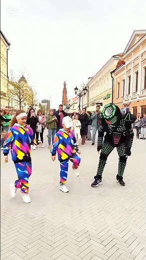 Glow-Up Robot Dance Battle with Kids! 🤖✨ #Shorts