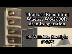 The Last Remaining Whelen WS-2000R siren in operation | 12/2/25