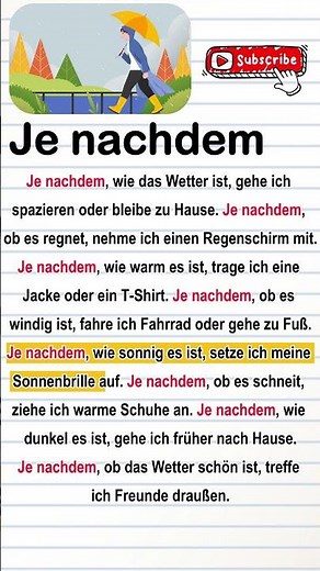 Learning German with "depending on" in everyday life | A1–B1
