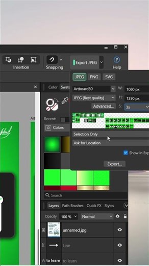 Export High Quality JPG in Affinity #fahadstudio #logodesigner #affinitydesignertutorial #design