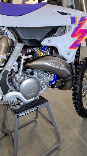 Freshly installed FMF Factory Fatty Exhaust and Shorty Silencer on 2024 YZ125 Anniversary Edition.