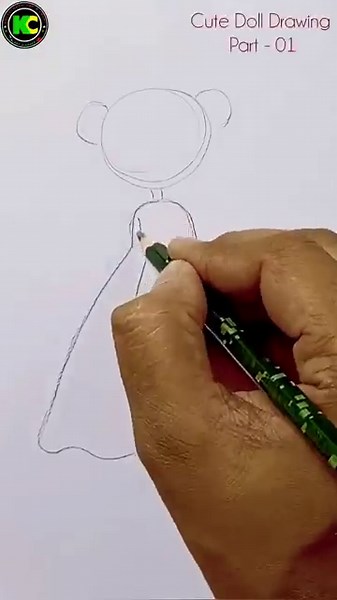Cute Doll Drawing Part 01 | Easy Doll Sketch Tutorial | Step by Step Doll Drawing for Beginners