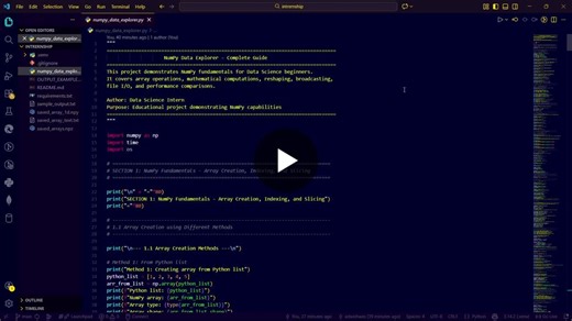 NumPy Data Explorer: Beginner-Friendly Project Demonstrating Fundamentals | Aditya Vishwasrao posted on the topic | LinkedIn