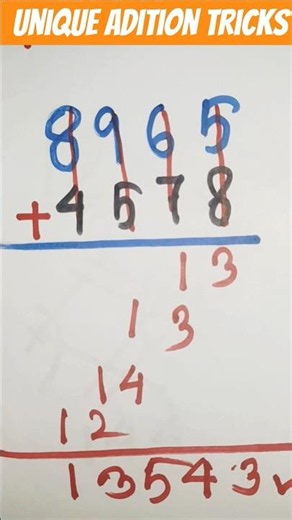 Unique adition tricks//Amazing maths tricks for adition//easy maths tricks for adition #mathstricks