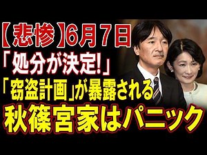 【緊急速報】秋篠宮家が完全崩壊…“窃盗計画”流出で処分確定！世界が愛子様を選んだ瞬間