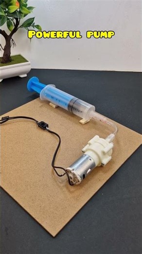 Powerful pump with large syringe | #dcmotor #techexperiments #syringe #pump #powerfulpump