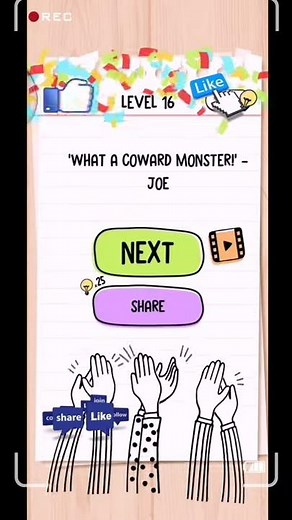 Brain test 2 The Monster hunter joe level 16 solution or walkthrough