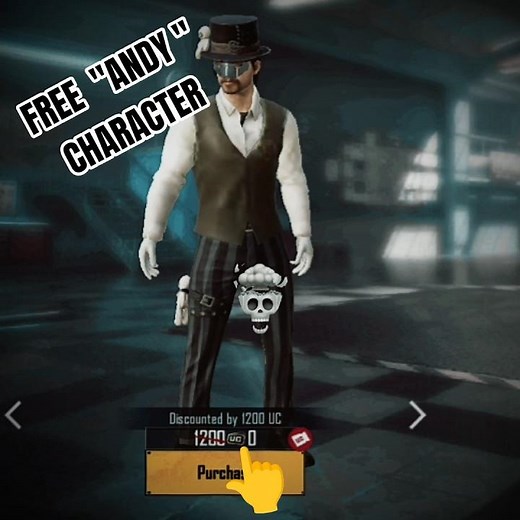FREE 0uc ANDY CHARACTER 😱😱😱😱😱😱😱😱😱😱😱😱 #battleroyalegame #youtubeshorts #pubg #lovepubg #mobilegame