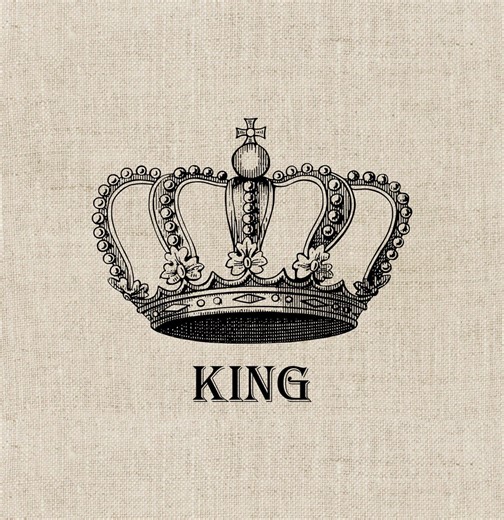 Vintage Crown King Clipart Black White Royal PNG - Etsy