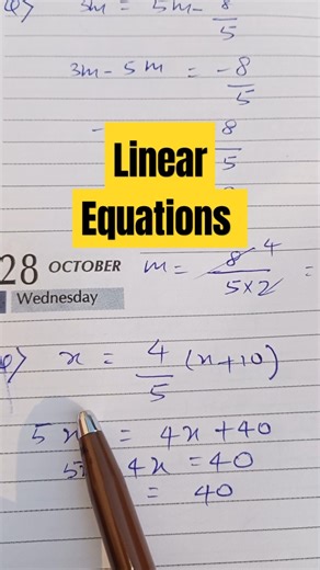Linear Equations #maths #class8maths #class7maths #school