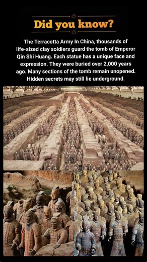 Secrets of the Terracotta Army 😲 Ancient Soldiers Guarding a Hidden Tomb #factsshorts
