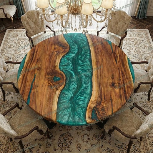 Live Edge River Dining Table With Epoxy Resin – Luxury Handmade Solid Wood Table - Etsy Australia