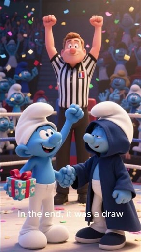 The Smurfs in free wrestling #motivation #disney #movie