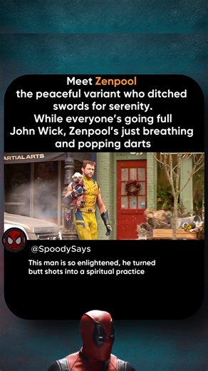 Zenpool: The Calmest, Strangest Deadpool Variant in the Multiverse! Meet Zenpool, the most unexpected variant in Deadpool & Wolverine. While every other Deadpool is going full John Wick with swords and guns, Zenpool trades chaos for calm — breathing deeply and firing tiny darts with monk-like precision. But here’s the twist… this “peaceful” version still takes aim at Nicepool’s b*tt. Is this enlightenment or just Deadpool being Deadpool? #deadpoolandwolverine #Zenpool #marvelmultiverse #RyanReyn