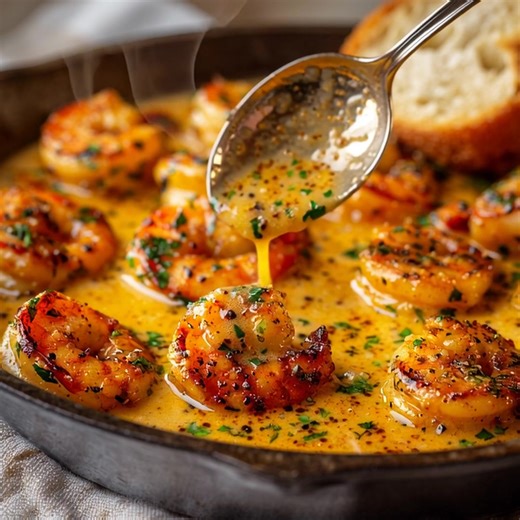 🍤Crevettes à la Crème d’Ail et au Beurre ⏱ Temps de cuisson : 20 minutes 👨‍👩‍👧‍👦 Pour : 4 personnes 🛒 Ingrédients : 500 g de crevettes (décortiquées et déveinées) 3 c. à soupe de beurre 4 gousses d’ail (émincées) 250 ml de crème épaisse (crème entière liquide) ¼ tasse de parmesan râpé 1 c. à soupe de jus de citron 1 c. à soupe d’huile d’olive Sel et poivre, au goût Persil frais haché, pour la garniture .................. 𝐋𝐚 𝐫𝐞𝐜𝐞𝐭𝐭𝐞 𝐜𝐨𝐦𝐩𝐥𝐭𝐞 👇 | Recettes de Grand-Mère