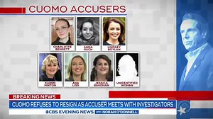 CBS News has learned that Charlotte Bennett, one of seven women who’ve accused Gov. Cuomo of sexual harassment or misconduct, met with investigators Monday. The meeting lasted more than four hours and she provided 120 pages of contemporaneous records. Jericka Duncan reports https://cbsn.ws/3bRoibR | CBS Evening News