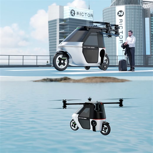 RICTOR's Skyrider X1 is Claimed to be First Amphibious Flying Motorcycle