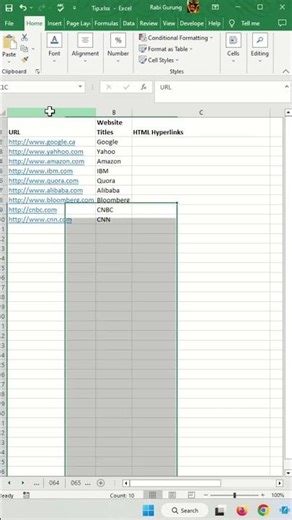 How do I convert a column of URLs to hyperlinks in Excel? - Excel Tips and Tricks #shorts