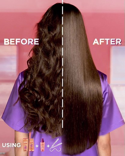 Pump it, Sleek it, Slay it! Say hello to your sleek hair weapon of 2020! New Elvive Dream Lengths Frizz Killer Serum for ultimate long hair goals! #PumpItSleekItSlayIt 💁 | L'Oréal Paris