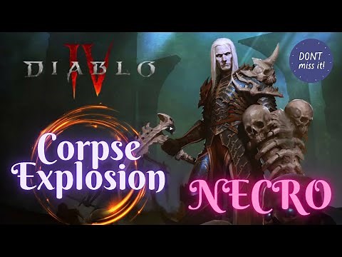 Huge Dps Shadow Damage over time Corpse Explosion Necromancer Build Guide Diablo 4, No Ubers Needed