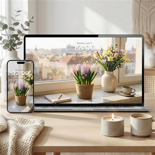 Spring Window Bloom Wallpaper Bundle – Minimal Aesthetic Floral Backgrounds | Iphone, Android, Desktop, Tablet & TV | 4K All Devices Pack - Etsy