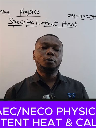 Confused about Specific Latent Heat in Physics? In this quick lesson, learn the meaning, formula, and simple examples of Specific Latent Heat explained clearly for JAMB, WAEC, and NECO Physics students. Understand how heat energy changes the state of matter (solid, liquid, gas) without changing temperature and how to solve exam calculation questions easily. This short Physics lesson will help you master thermal physics concepts, avoid common mistakes, and improve your performance in CBT exams an