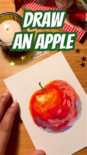 Draw an apple with oil pastels #beginnerarttips #oilpastel #arttutorial