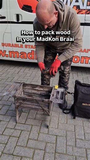 1.6K views · 20 reactions |  Stack it, spark it, enjoy it! Konrad shows how to pack your MadKon with wood: Greenfire eco Firelighter → thin sticks → big logs = perfect fire every time! #MadKonBraai #BraaifireTips #EasyBraaing | MadKon | Facebook