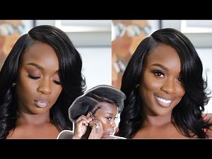 Side Part Quick Weave on Short Hair! Light Yaki Bundles| ft. Curls Queen