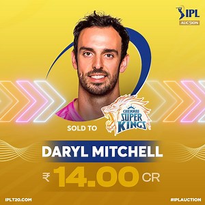 713K views · 10K reactions | WOWZAAA  Chennai Super Kings get New Zealand allrounder Daryl Mitchell for an enormous price of INR 14 Crore!  #IPLAuction | #IPL | IPL - Indian Premier League | Facebook