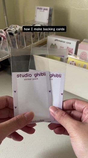 how i make backing cards for stickers 🌷 #stickers #stickershop #smallbusiness #aesthetic #studioghibli #admr #printing #anime