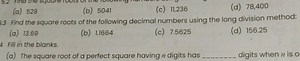 (a) 529 (b) 5041 (c) 11,236 (d) 78,400 5.3 Find the square root... | Filo