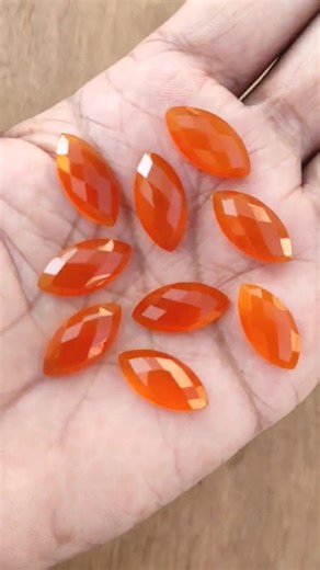 Orange Chalcedony, Faceted Gemstone, Wholesale Gemstone 5X10 MM to 15X30 MM Calibrated Gemstone, Chalcedony Stone, Flat Back, Loose Gemstone - Etsy