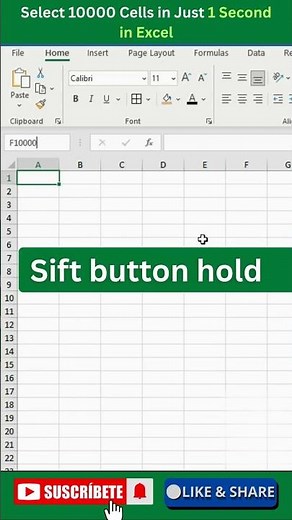 10000 Cells Select just 1 Second in Excel #excel #exceltips #exceltutorial #microsoftexcel