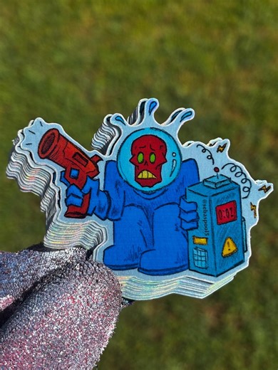 Holographic Hazard Control Waterproof Sticker - Etsy