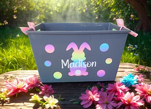 Beautiful Custom Easter Baskets, Easter Bunny Baskets, Easter Basket for Girls Personalized Easter Baskets Pastel Rainbow Basket for Kids - Etsy