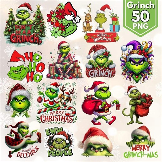 Grinch Christmas PNG Bundle: 50 Grinchmas Clipart Designs (instant Download) - Etsy Canada