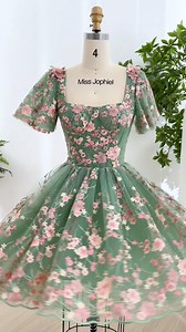 315K views · 7K reactions | Making a corset short sleeves scoop neck floral embroidered mini dress #dress #gown #fashion #prom #wedding #weddingguestdress #hautecouture #couturefashion #bridal #cocktaildress #prom2025 #eveningdress #sewing #creative | Miss Jophiel | Facebook