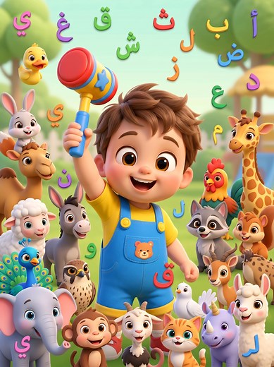 تعليم الحروف العربية للأطفال مع أصوات الحيوانات