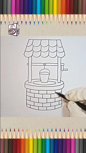 how to draw water well easy step by step|well drawing for kids|water well drawing easy with colour|