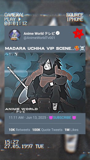 MADARA UCHIHA VIP SCENE..☠️🥵#short